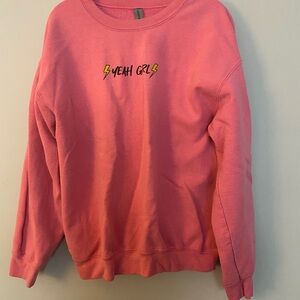 Pink Graphic Yeah Girl Women's Sweater